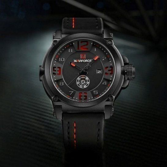 Uhren: NAVIFORCE Vecra Quartz Hardlex Uhr schwarz - Montre noir – Neu und originalverpackt aus Lausanne von WATCH-WORLD 1