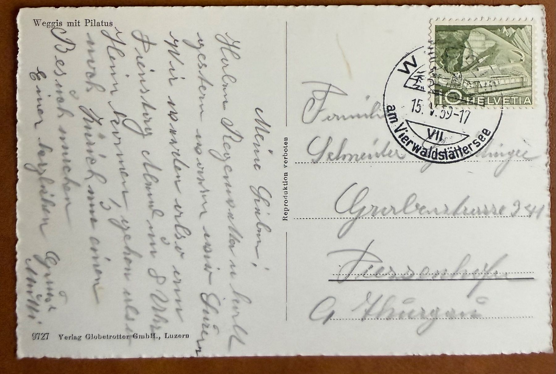Cartoline postali: Weggis - Dampfschiff 1959 – Usato da Lutry venduto da Ediego 1
