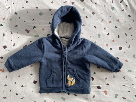 Hoodie/Jacke mit Füchsli Applikation, Grösse 74, Smile