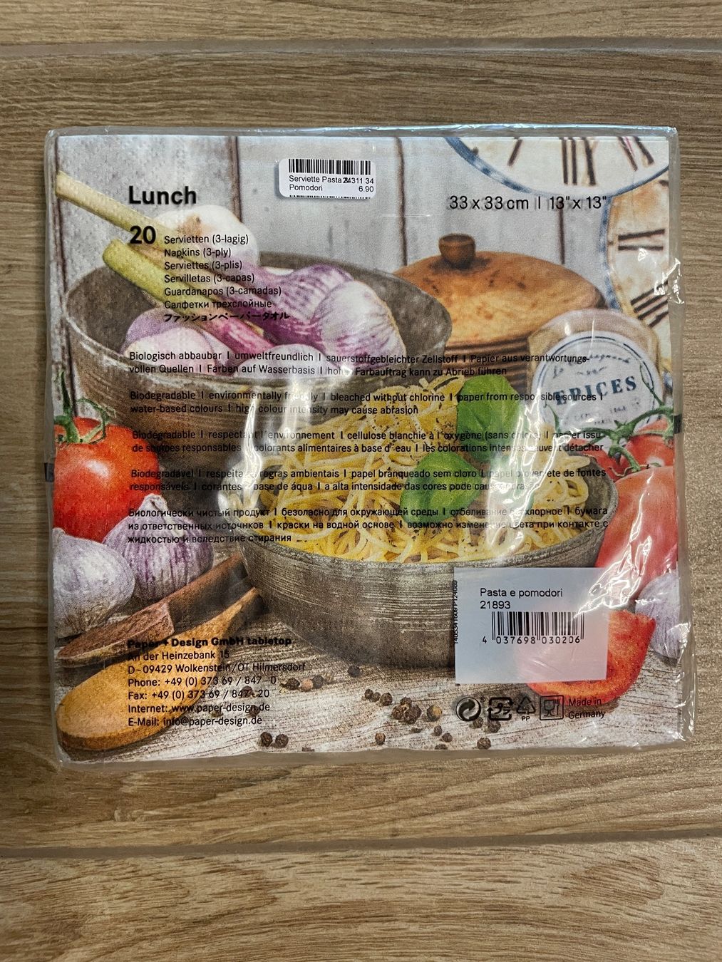 Tovaglioli: Paper + Design Servietten Motiv Pasta – Nuovo e nell'imballaggio originale da Winterthur venduto da NaNa24 1