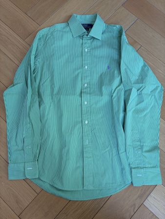 Chemise Ralph Lauren rayée verte et blanche, Taille 42
