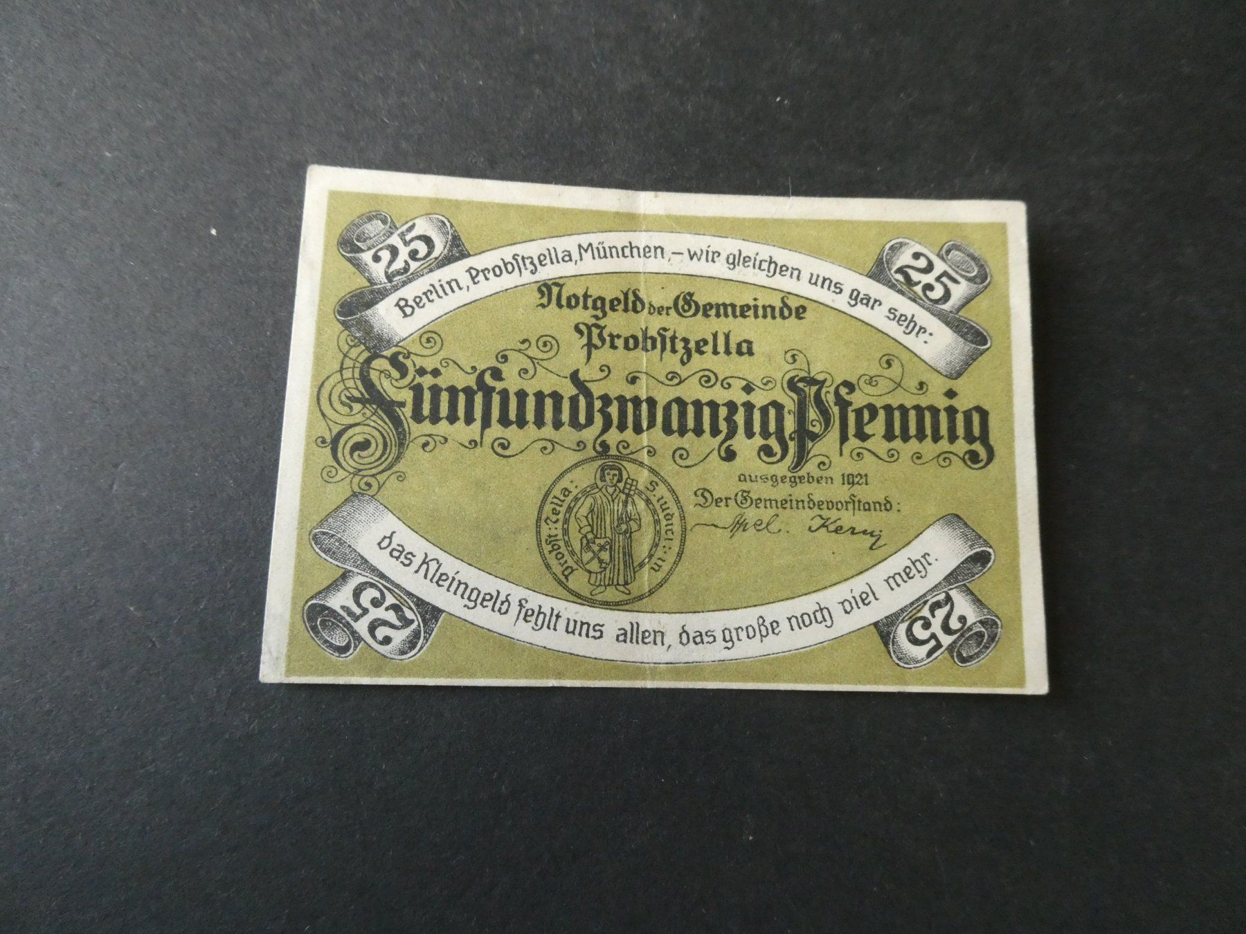 Banknoten: Dt. Reich, Probstzella  - Notgeldschein – Gebraucht aus Hinterforst von Rohusri