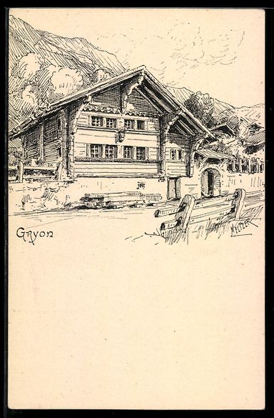 Ansichtskarten: Künstler-AK Gryon, Chalet – Gebraucht aus Berlin von bartko-reher