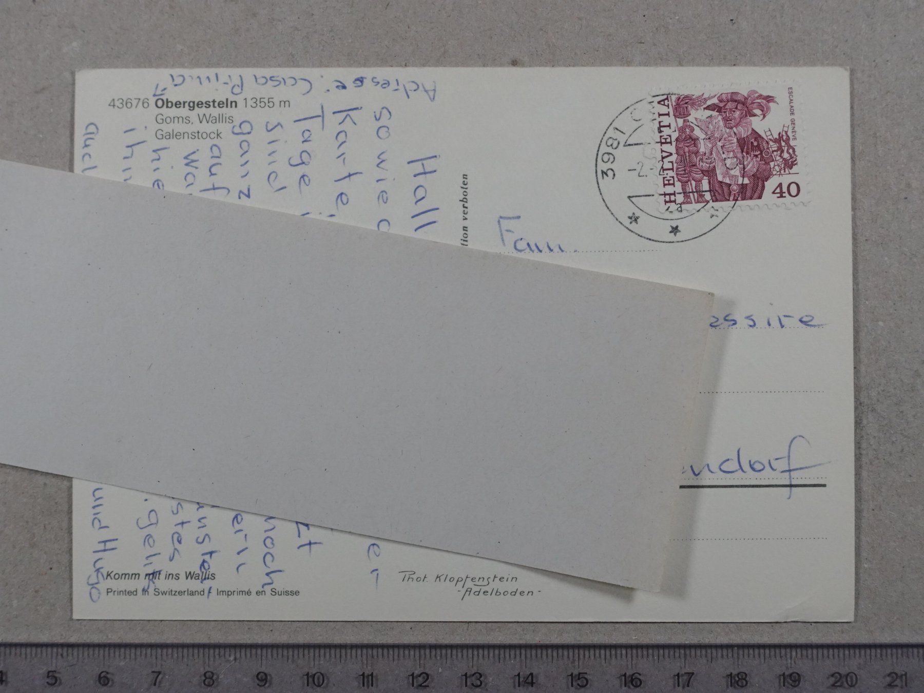 Cartes postales: Obergesteln, Goms – D'occasion à Lenzburg par fh1 1