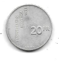 20 Fr. Gedenkmünze 1991  700 Jahre Eidgenossenschaft Silber