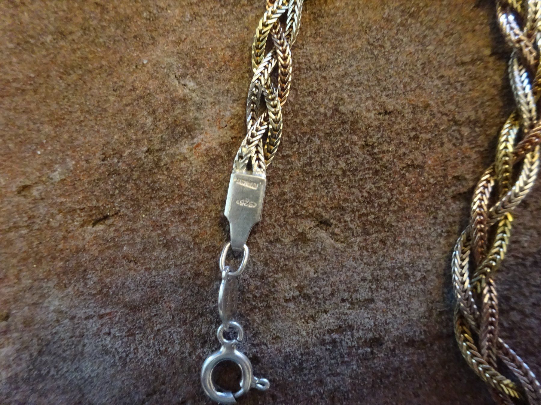 Catenine: Kette Flachpanzer Tricolor / 925 Silber – Usato da Esslingen venduto da FetteSchnecke 6