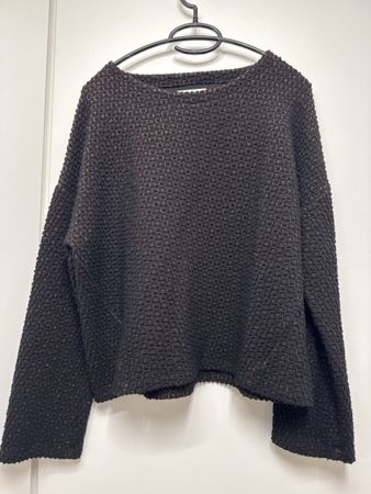 Niu Pullover mit Glitzer Gr. L, schwarz/kupfer-farben