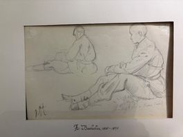 AUGUSTE BACHELIN 1830-1890 DESSIN "ÉTUDE DE SOLDATS"