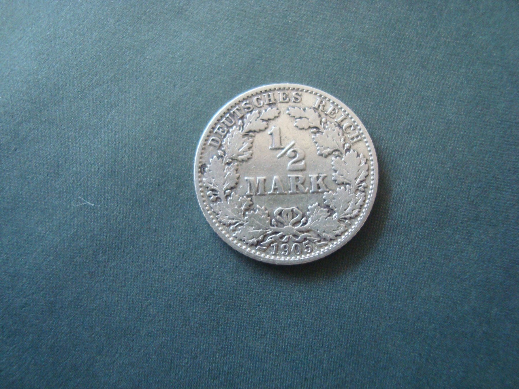 Alle Münzen: Deutschland  1/2 Mark 1905  silber – Gebraucht aus Gelterkinden von Cakir
