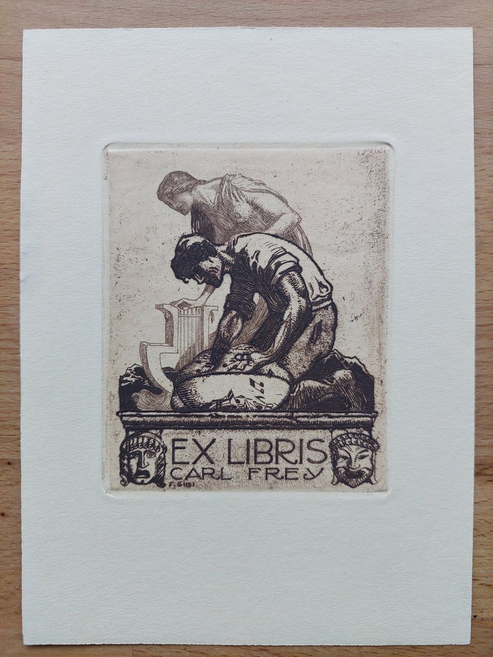Gemälde: Exlibris Fritz Gilsi - Original Radierung – Gebraucht aus Obfelden von Exlibris-Art