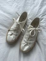 Weisse Sommer Sneaker Plateau Bast Gr. 41