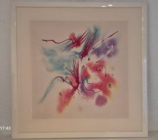 Original Seidenmalerei Silvia Stoller (1991)  55 × 55 cm