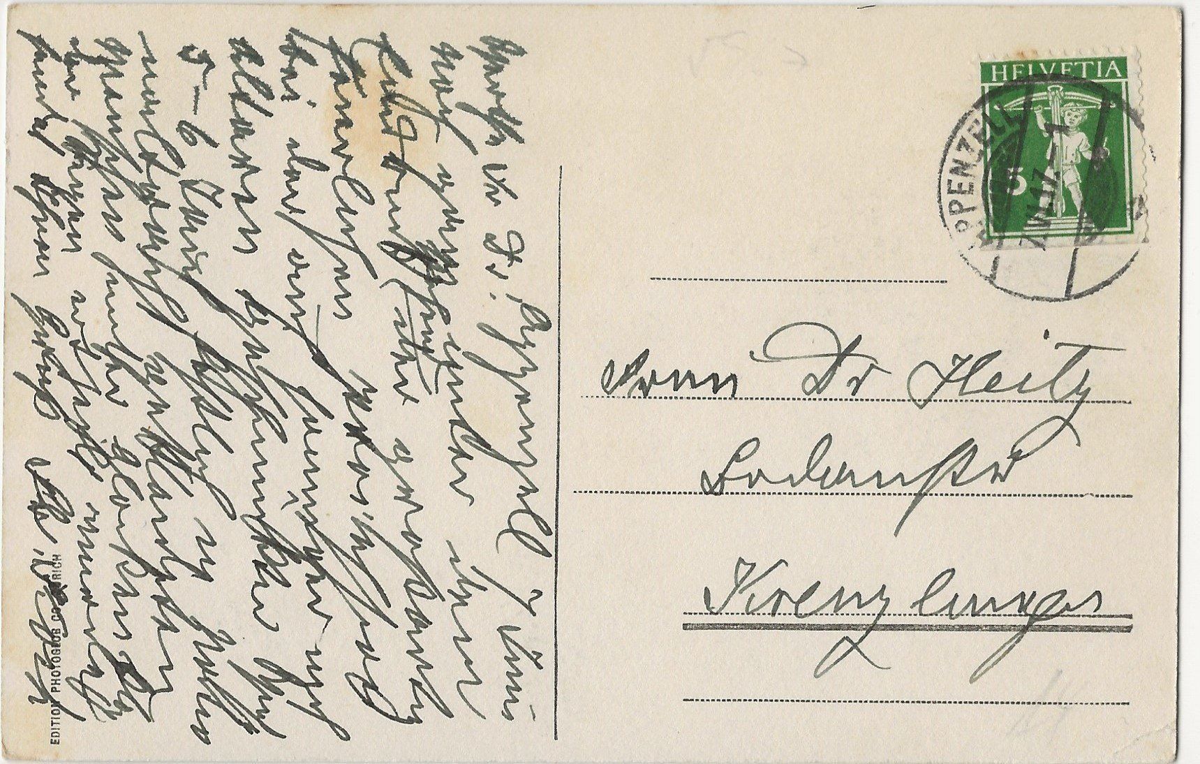 Cartoline postali: Appenzell, Prozession, 1917 – Usato da Frauenfeld venduto da Merk52 1