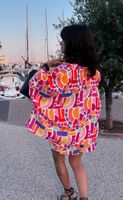 Elise Chalmin chemise oversize + short colorés / graphiques