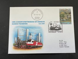 UNPA Bahn Praterstern UNO 1997 Brief gest. (E1525)