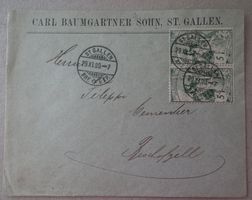 1900 Brief mit UPU Frankatur Paar 5 Rl. nach Bischofzell