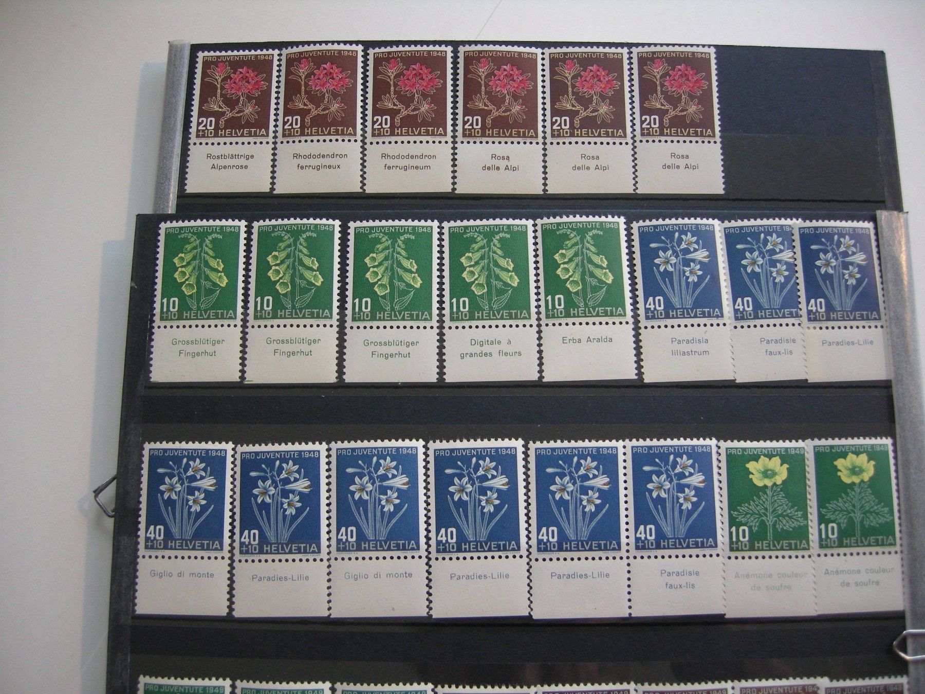 Tutti i francobolli: 1948/1949 PRO JUVENTUTE TABS, RESTLOT, POSTFRISCH/** – Usato da Rüti ZH venduto da jupi1945 2