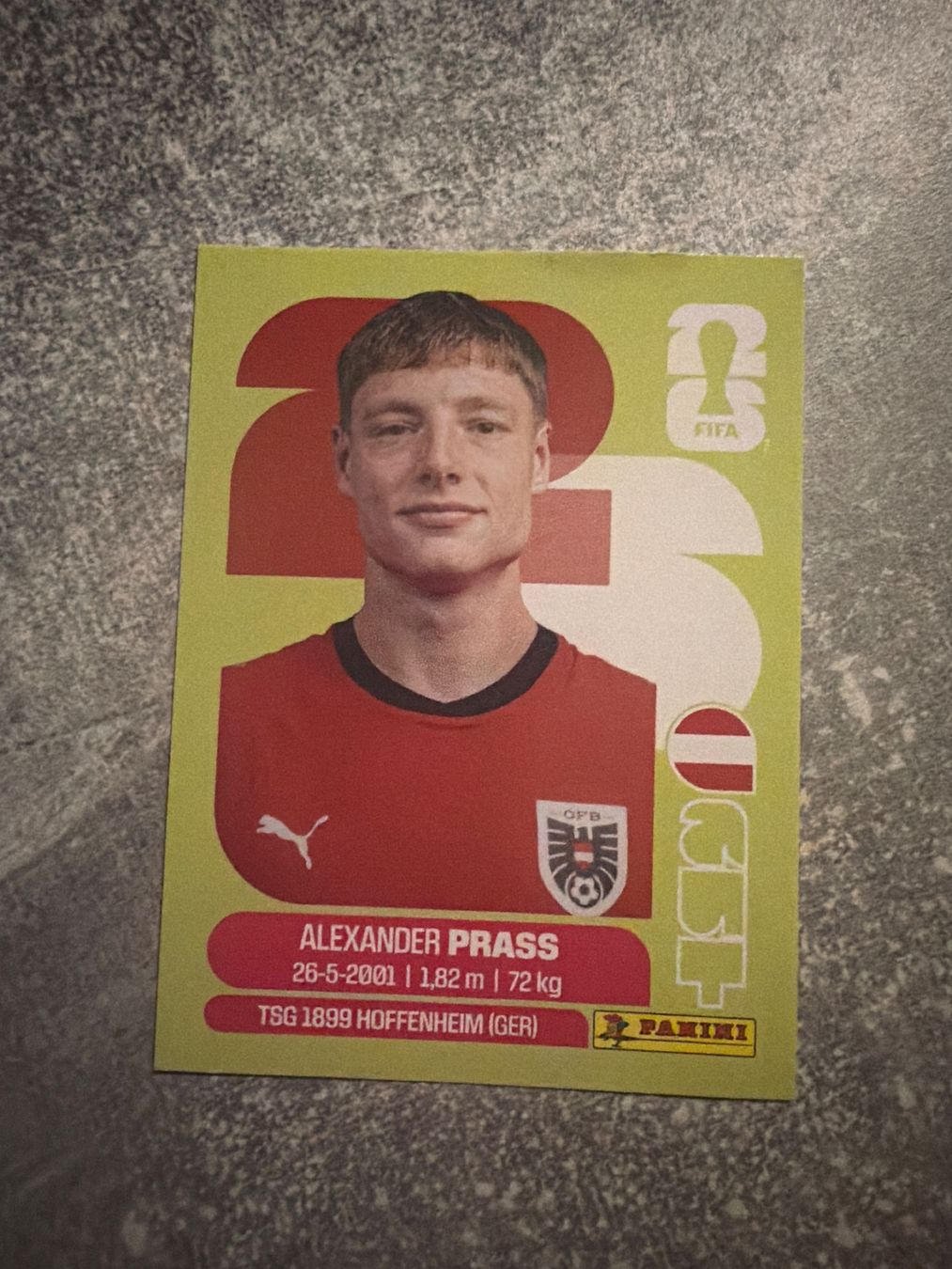 Panini Carte collezionabili: Sammelbild Alexander Prass AUT9 – Usato da Pfeffingen venduto da Fantasy1971