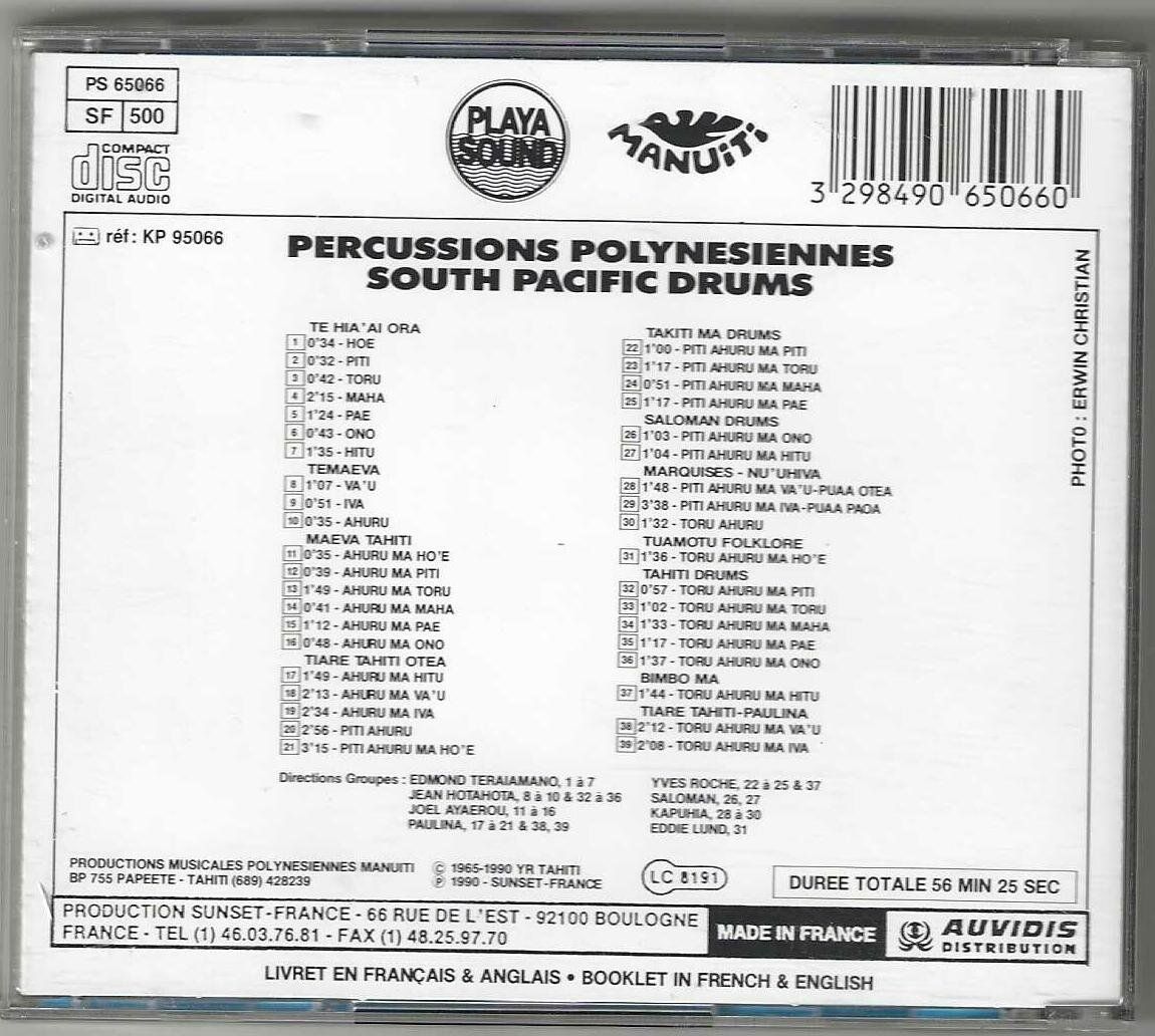 CD: Percussions Polynesiennes - South Pacific Drums – Usato da Genève venduto da CDLPBookS 1