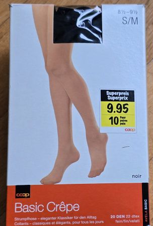Coop Strumpfhose Basic Crêpe, Gr. S/M, 20 DEN, Noir