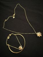 Swarovski Schmuckset: Kette & Armband goldfarben