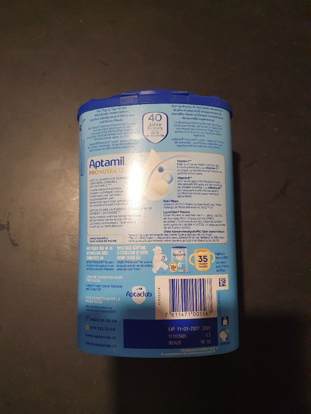 Aptamil Lebensmittel & Spezialitäten: Lait de suite Aptamil Junior 12+ mois, 800g - neuf – Neu und originalverpackt aus Neuchâtel von viv_zf9x 2