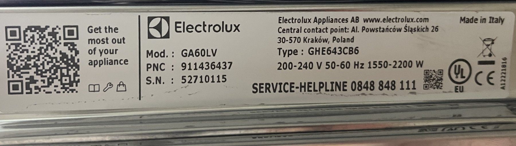 Electrolux Lavastoviglie: Geschirrspüler Electrolux GA60LV – Usato da Kirchberg SG venduto da Jester14 5