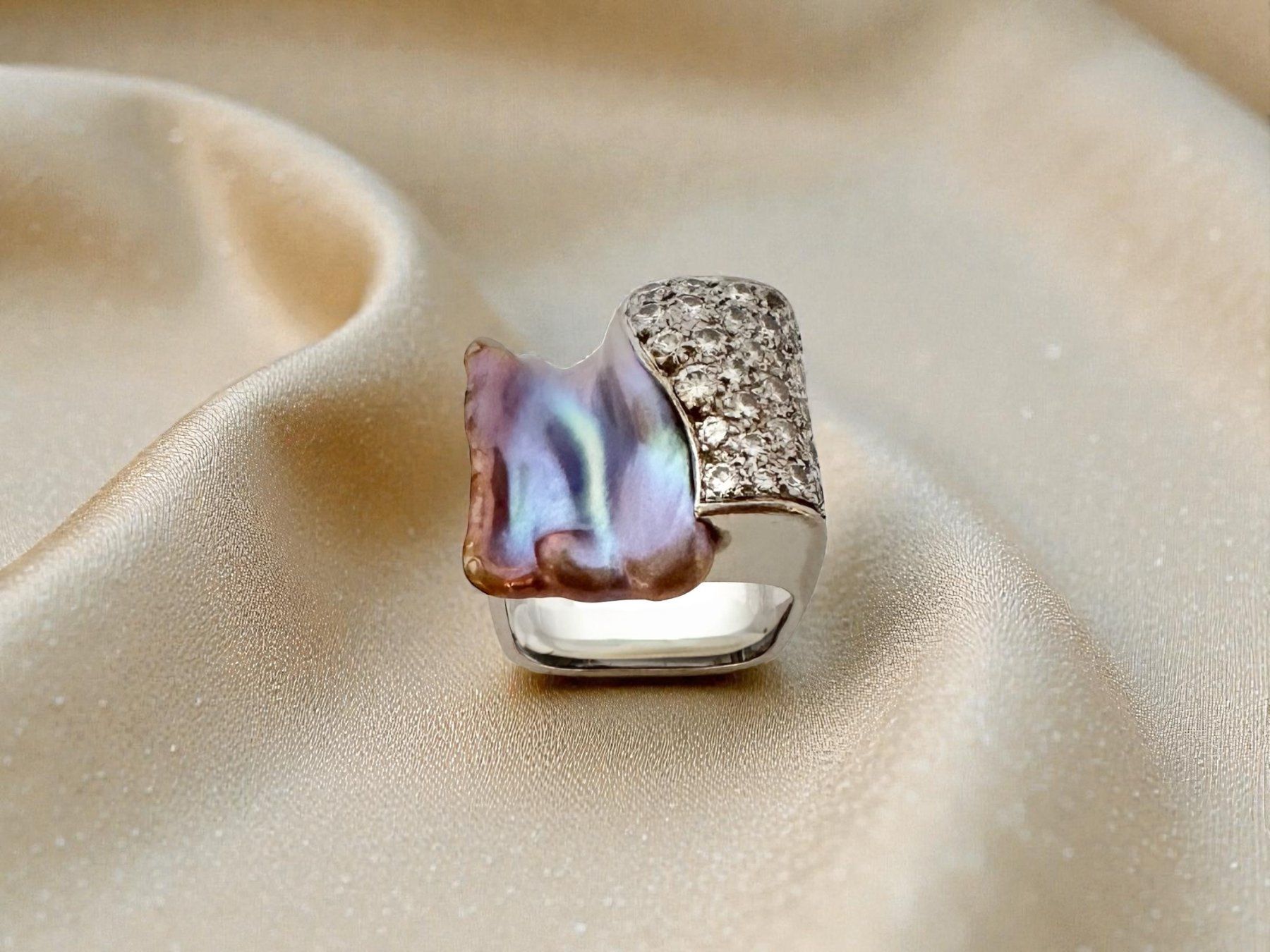 Anelli: BERNHARD ILG, Zürich, Perlen - Diamant - Ring – Usato da Zuzwil SG venduto da artimmo