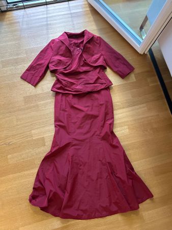 Vera Mont Cocktail Kleid 3 Teile Gr. 40-42, Weinrot!