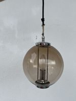 2 mid acentury Space Age Deckenlampen Rauchglas Chrom