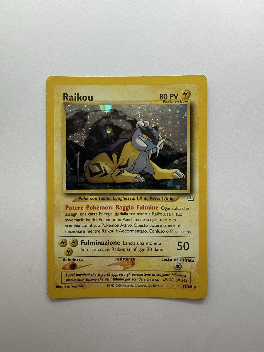 Pokémon Carte collezionabili: Raikou 13/64 holo italian – Usato da Lugano venduto da ktm_7jr7