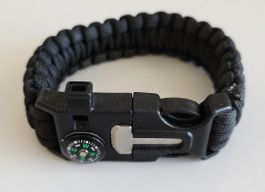 Armband Camping survivel kompas pfeife feuerstein
