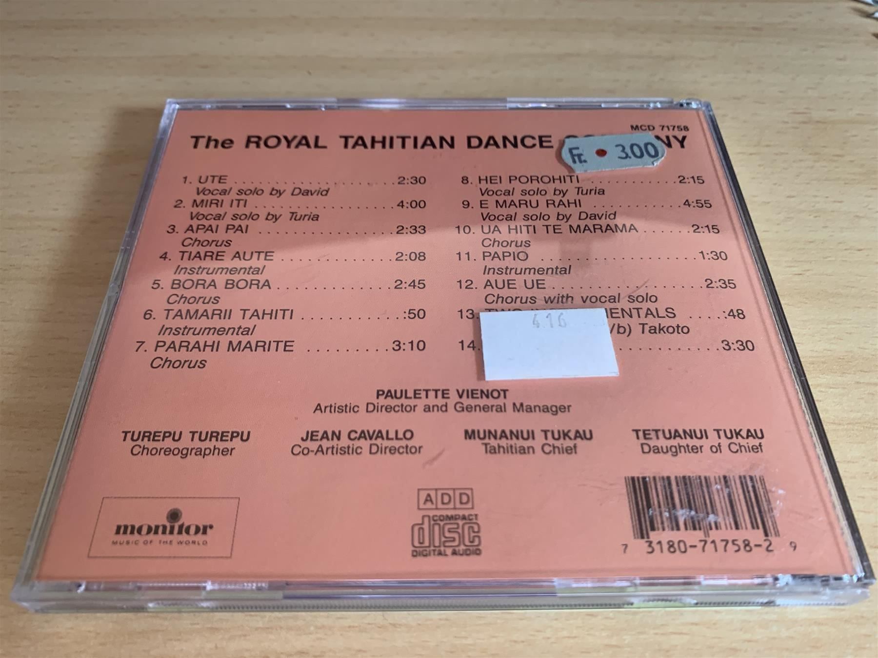 CDs: The Royal Tahitian Dance Company – Gebraucht aus Rikon im Tösstal von Alpenmutz 1