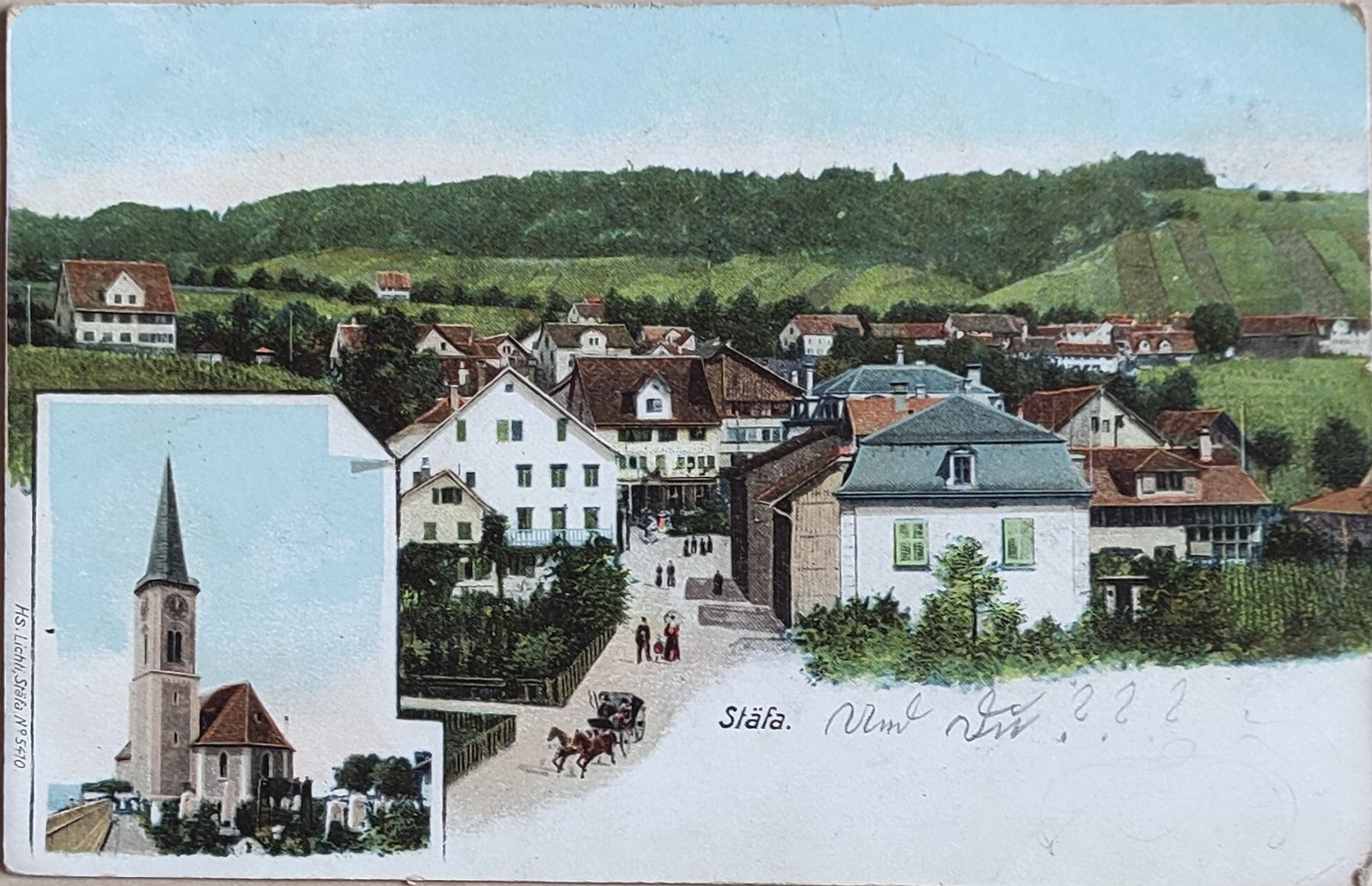Antike Postkarte Stäfa mit Poststempel 1903 (Gebraucht) in Siebnen für ...
