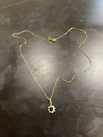 Goldkette mit Saphir Anhänger 750 Gold guter Zustand