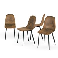 Esszimmerstühle Küchenstühle 4er Set mit Kunstwildleder