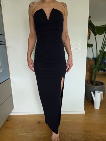 Neues Wal G Abendkleid Maxi Kleid Navy Gr. 34 mit Etikett