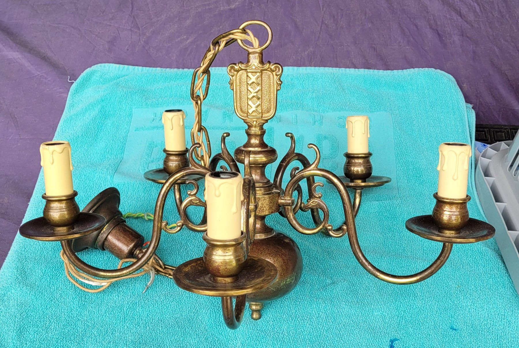 Lustres & lampes de plafonds: Antike Deckenlampe Messing – D'occasion à Thun par Engel114