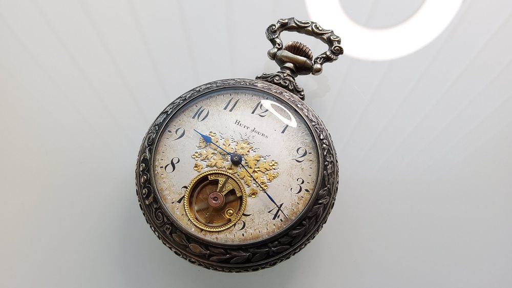 Rare ancienne montre de poche Octo 8 jours Brevet Acheter sur