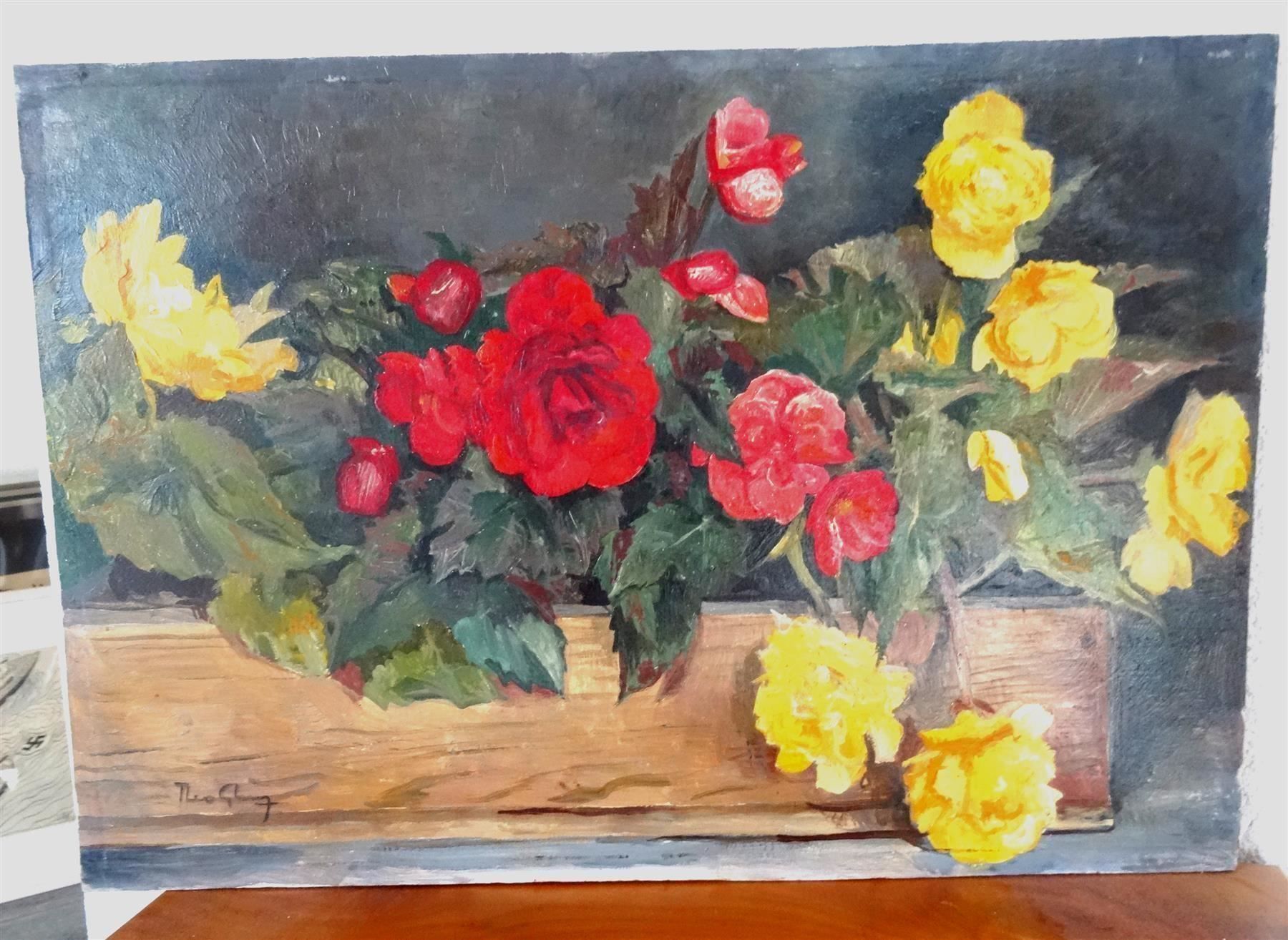 Dipinti: Theo Glinz, prächtiges Blumenbil, orig. Oelbild, sign. – Usato da Walzenhausen venduto da Hoppala79 1
