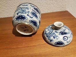 Antike China Dose Signiert  cracelee