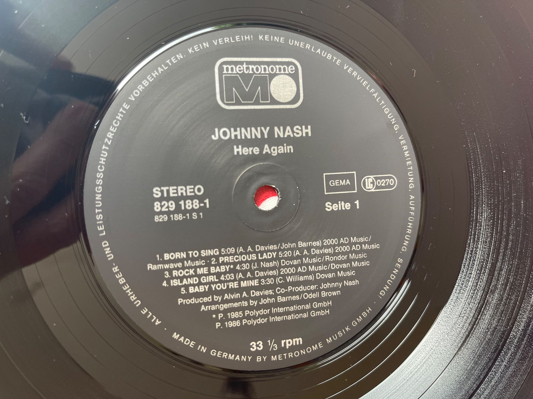 Schallplatten: A563/Johnny Nash - Here Again – Gebraucht aus Frutigen von Philippe_jsp 2