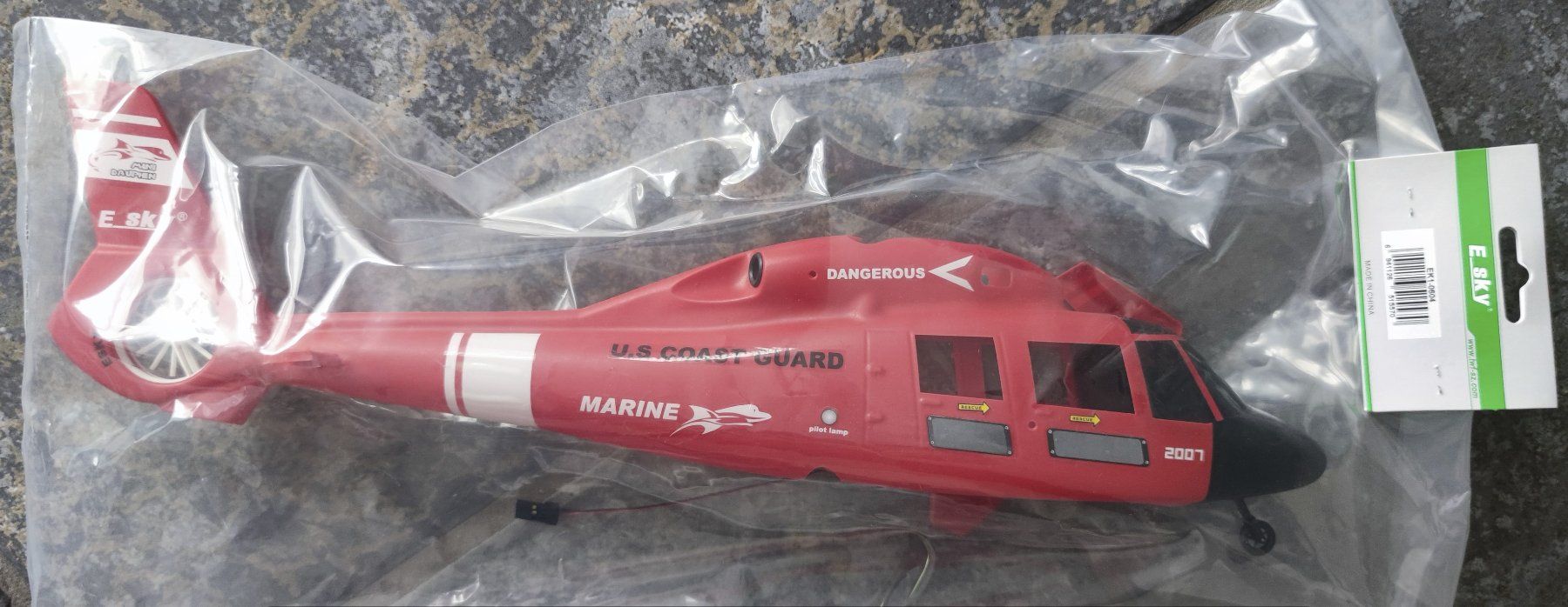 Modellismo RC: Rumpf Dauphin E-Sky - rot - EK1-0604 – Nuovo e nell'imballaggio originale da Wollerau venduto da Holos