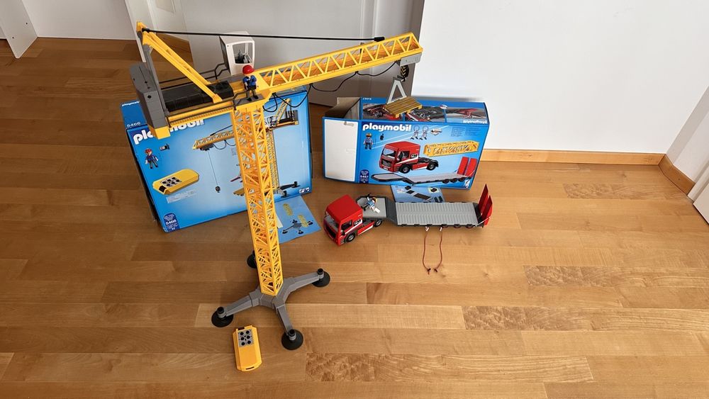 Playmobil 5466 – Grande Grue Avec Télécommande Infrarouge – City – Occasion