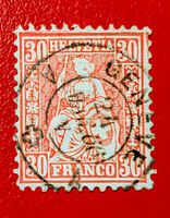 SITZENDE HELVETIA 33 LUXUS ZWEI-KREISSTEMPEL GENEVE 1866