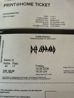 Def Leppard Sitzplatz Hallenstadion Zürich 19.6.26