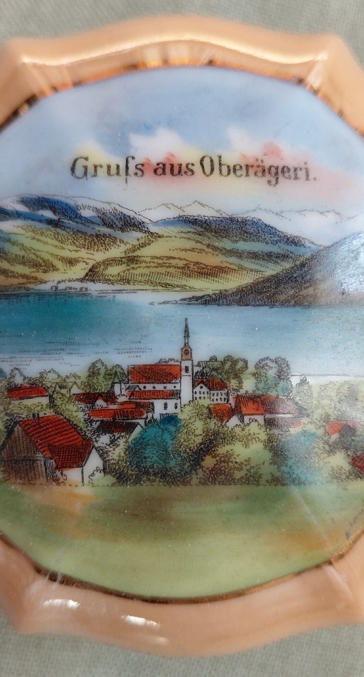 Zuckerdosen: Souvenir Dose mit der Ansicht von Unterägeri – Gebraucht aus Trogen von Limboo 1