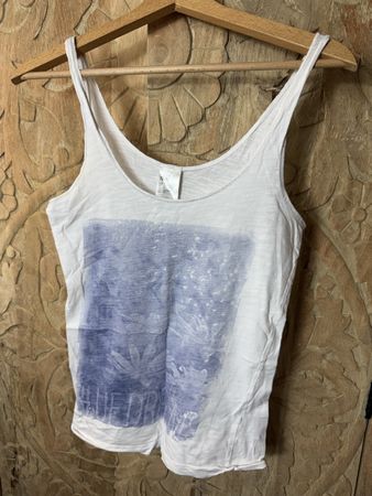 H&M Pyjama Top mit Print - Weiss / Blau - Gr. S