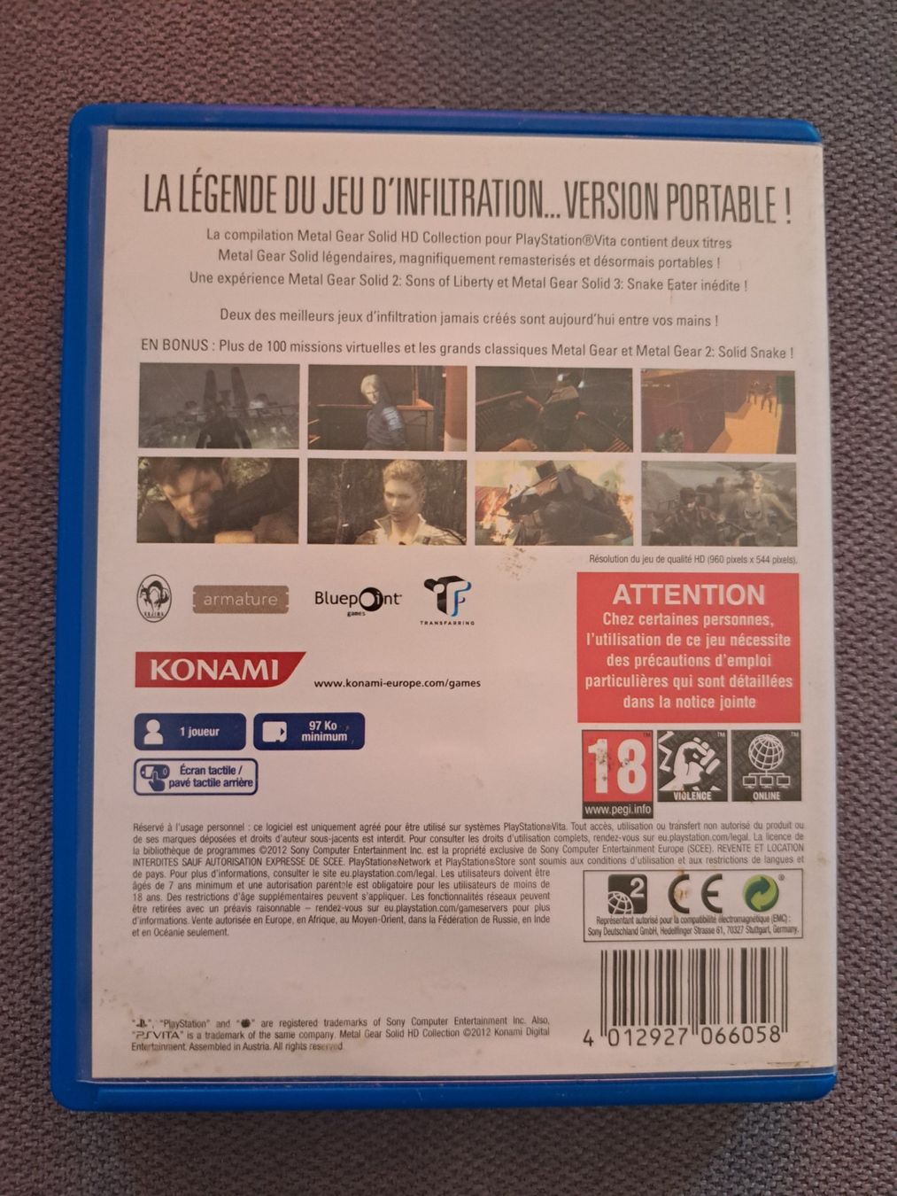 Jeux: Metal Gear Solid HD Collection PS Vita – D'occasion à Genève par eng_7ylp 1