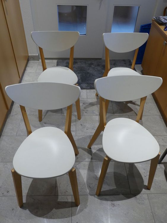 4 x IKEA Küchenstühle weiss/Buche Kaufen auf Ricardo
